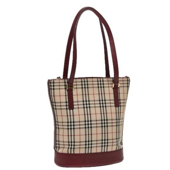 BURBERRY Nova Check Tote Bag Canvas Beige Auth - Picture 1 of 16
